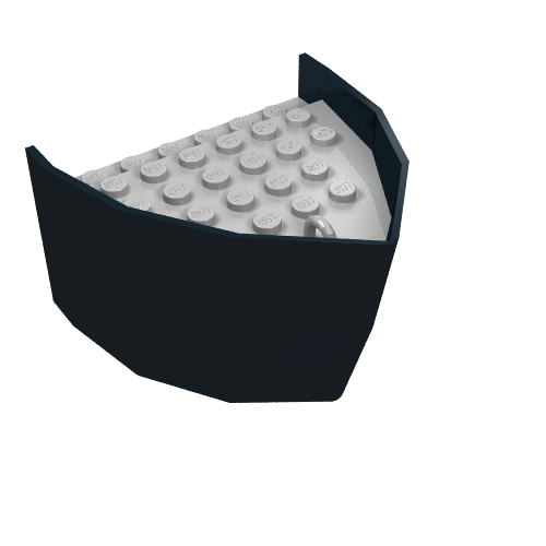 Boat Hull Section, Bow 6 x 8 x 3 1/3 with Light Gray Deck