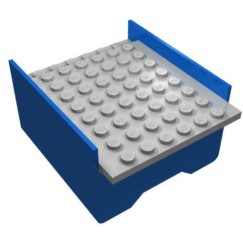 Boat Hull Section, Middle 6 x 8 x 3 1/3 with Light Gray Deck