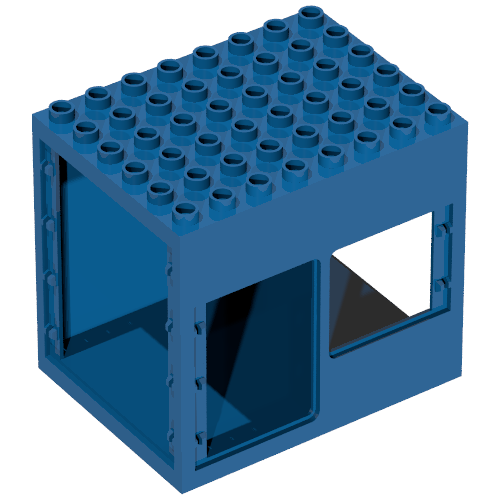 Duplo Building 6 x 8 x 6 Drive Through with Door and Window Openings