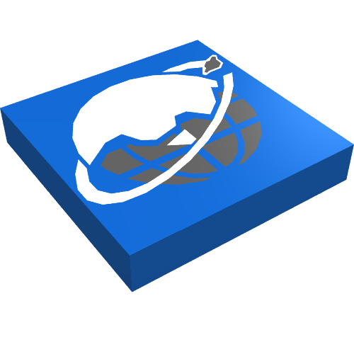 Tile 2 x 2 with Ice Planet 2002 Logo, Globe with Ice Print