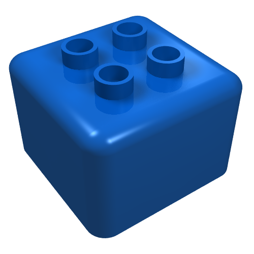 Primo Brick 1 x 1 x 1 with Four Duplo Studs