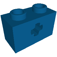 Technic Brick 1 x 2 with Axle Hole Type 2 [X Opening]