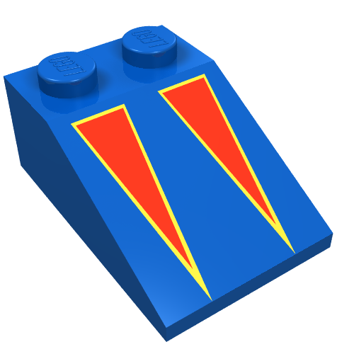 Slope 33° 3 x 2 with Red on Yellow Triangles Print