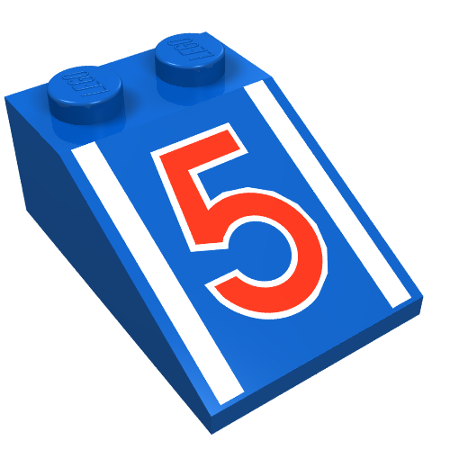 Slope 33° 3 x 2 with Red "5" and White Stripes Print