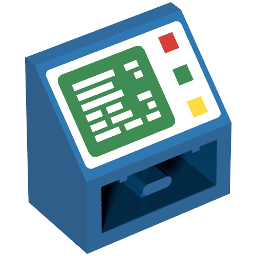 Slope Inverted 45° 2 x 2 with Computer Screen and Right Side Buttons Print