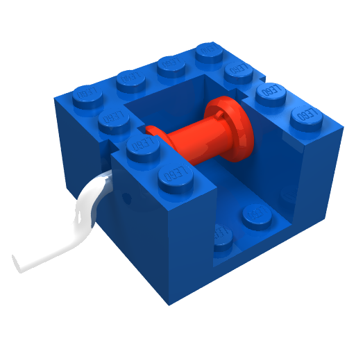 String Reel Winch 4 x 4 x 2 with Metal Handle, Red Drum