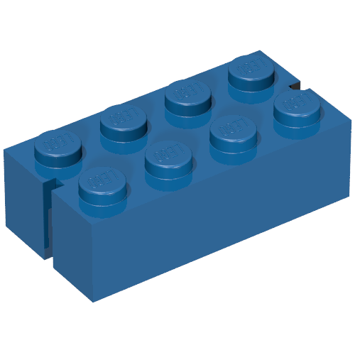Brick 2 x 4 without Bottom Tubes, Slotted (with 2 slots)