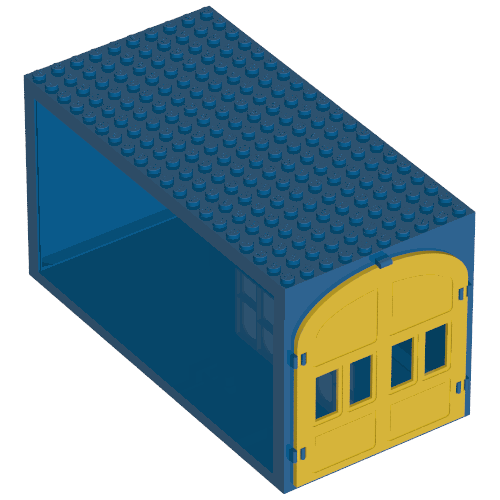 Fabuland, Building, Garage Block with Yellow Windows and Yellow Doors