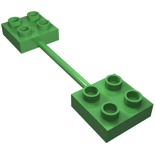 Duplo Bar with 2 x 2 Plates on Both Ends