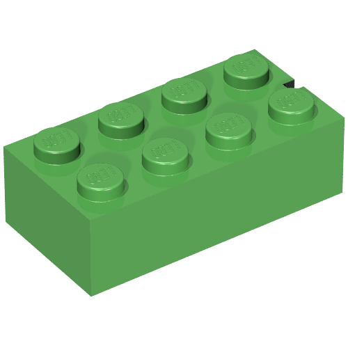 Brick 2 x 4 without Bottom Tubes, Slotted (with 1 slot)