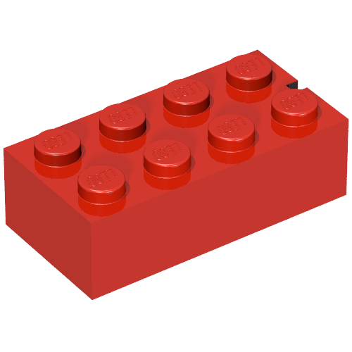 Brick 2 x 4 without Bottom Tubes, Slotted (with 1 slot)