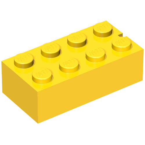 Brick 2 x 4 without Bottom Tubes, Slotted (with 1 slot)
