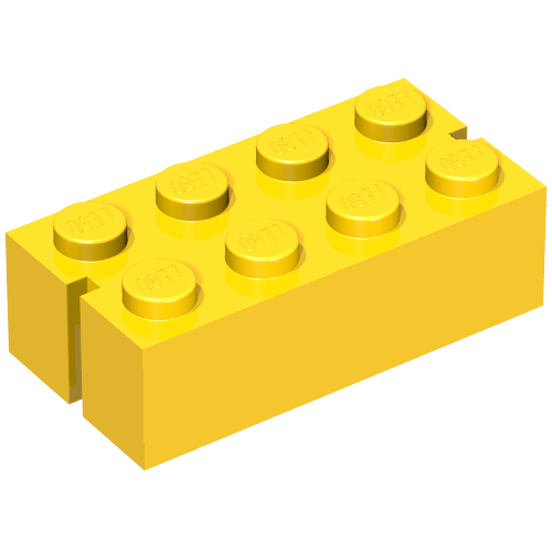 Brick 2 x 4 without Bottom Tubes, Slotted (with 2 slots)