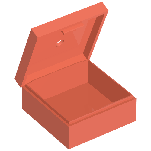 Box 3.5 x 3.5 x 1.3 with Hinged Lid