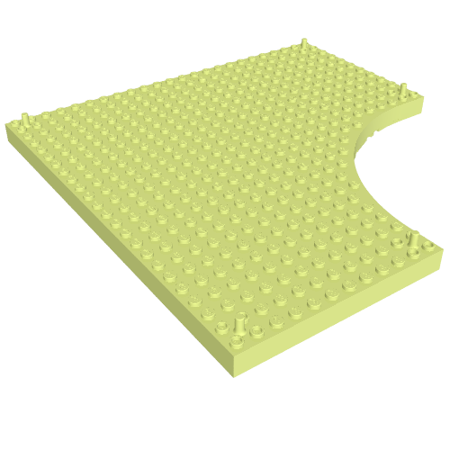 Brick Special 24 x 24 without 12 x 12 Quarter Circle, with Peg at each Corner