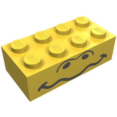 Brick 2 x 4 with Wavy Mouth and Eyes Print