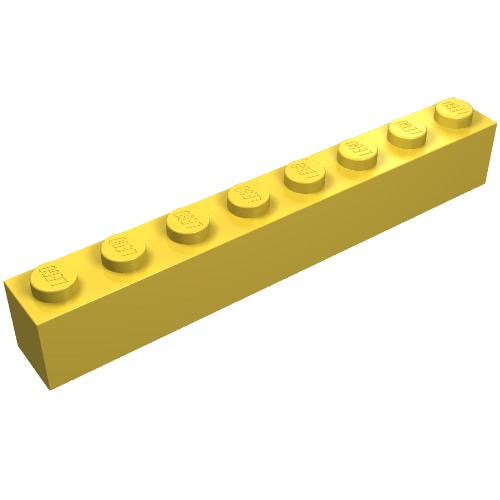 Brick 1 x 8 with Bottom Tubes and 3 Lowered Cross Supports