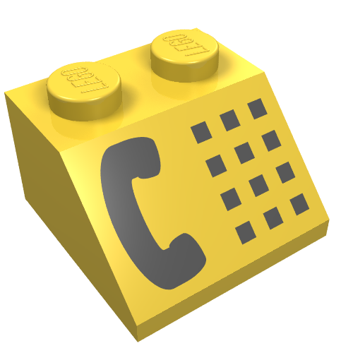 Slope 45° 2 x 2 with Black Phone Print