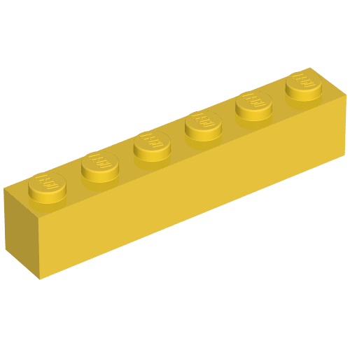Brick 1 x 6 without Bottom Tubes, with 2 Raised Cross Supports
