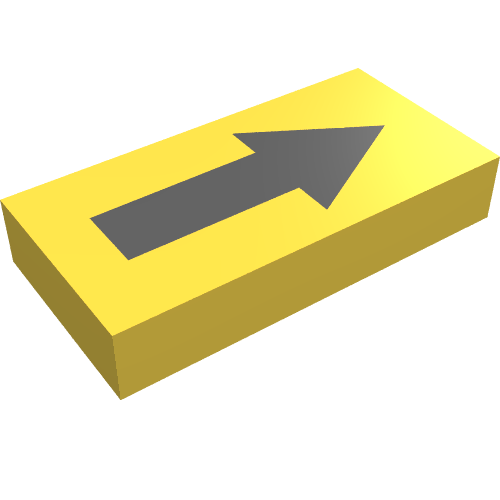 Tile 1 x 2 with Long Black Arrow Print