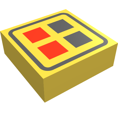 Tile 1 x 1 with Red and Black Buttons Print