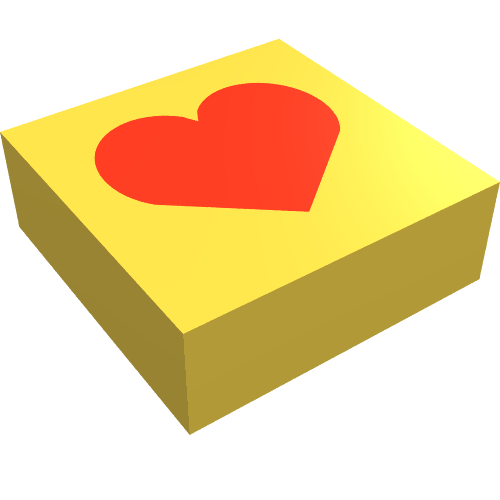 Tile 1 x 1 with Red Heart Print Scala Jewelry