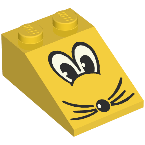 Slope 33° 3 x 2 with Eyes, Nose and Whiskers Print