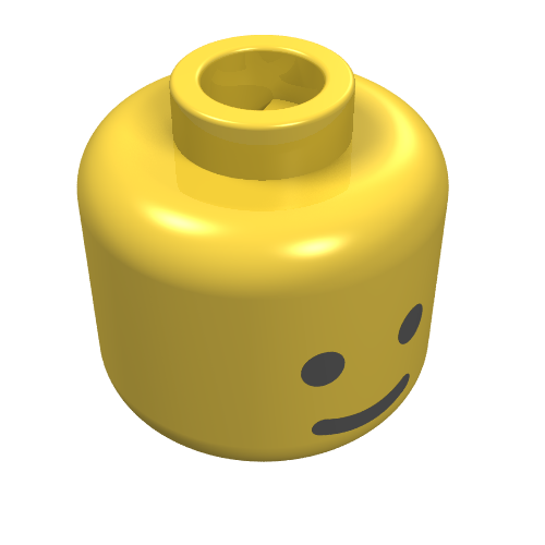 Minifig Head Standard Grin Print [Blocked Open Stud]