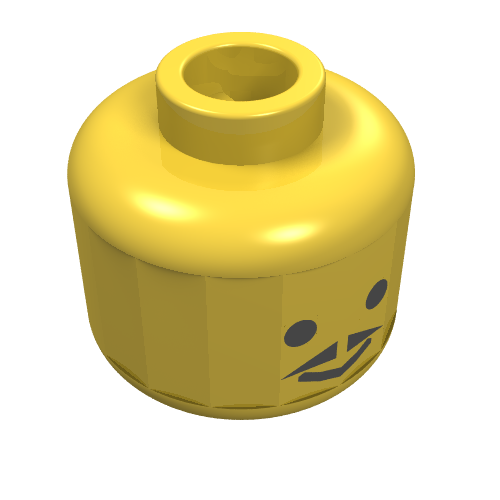 Minifig Head Biggs Darklighter / Soccer Player, Moustache Pointed with Standard Grin Print