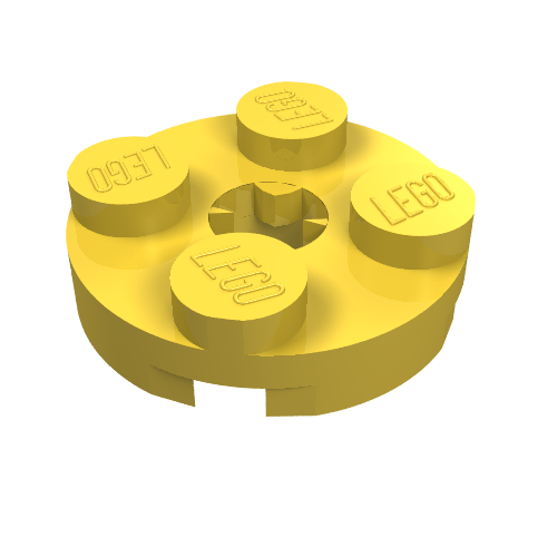 Plate Round 2 x 2 with Axle Hole Type 2 (X Opening)