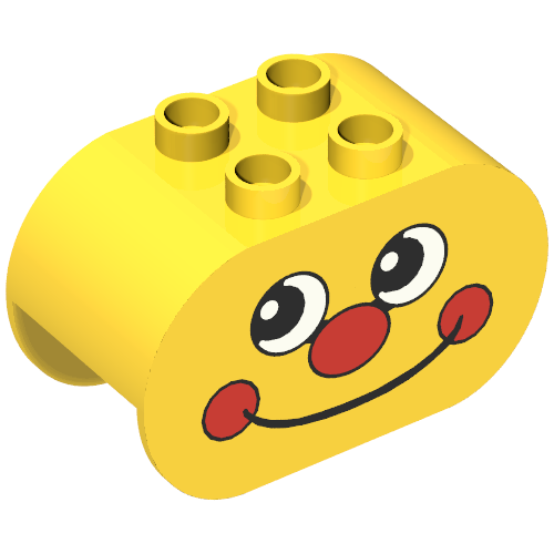 Duplo Brick 2 x 4 x 2 Rounded Ends with Dimpled Face Print