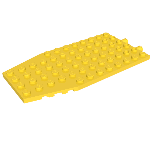 Wedge Plate 6 x 12 x 1 Cut Corners with 2 Fixed Rotatable Pins [aka 4 Juniors Wing Plate]