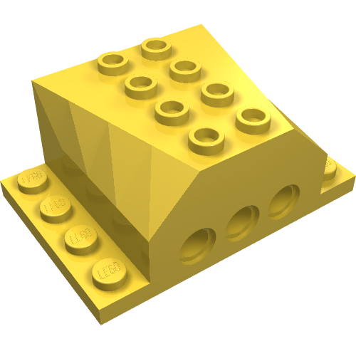 Engine Block 4 x 6 x 2 with Wedged Center, Recessed Edges and Pin Holes