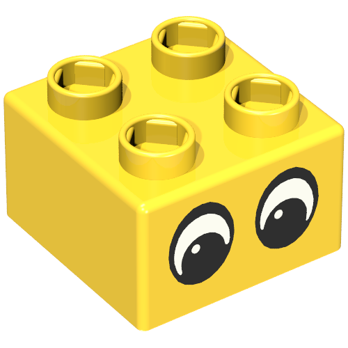 Quatro Brick 2 x 2 with Two Eyes Print