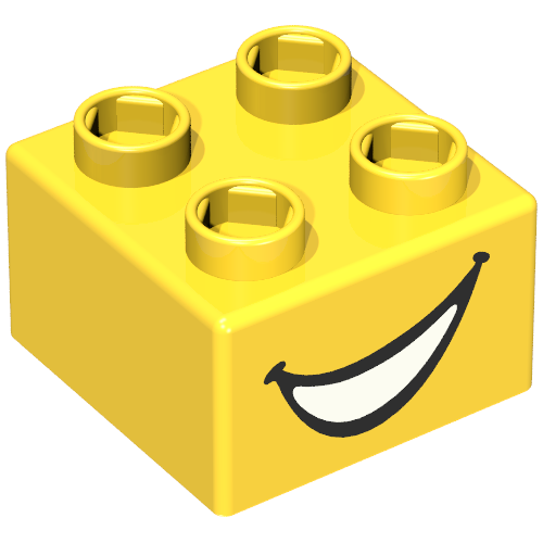 Quatro Brick 2 x 2 with Smile Print