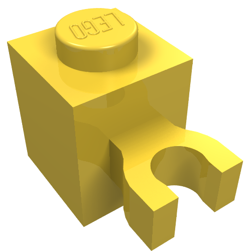 Brick Special 1 x 1 with Clip Vertical [Thick U Clip, Solid Stud]