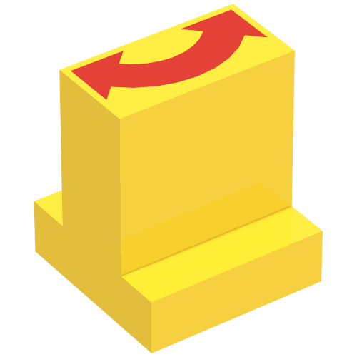 Duplo Brick 2 x 2 x 2 with 1 x 2 Center with Double Sided Arrow Print (Train Track Switching Control)