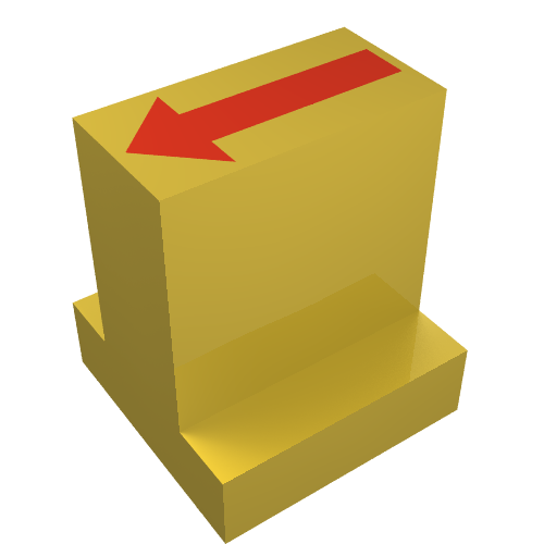 Duplo Brick 2 x 2 x 2 with 1 x 2 Center with Red Straight Arrow Print (Train Track Switching Control)