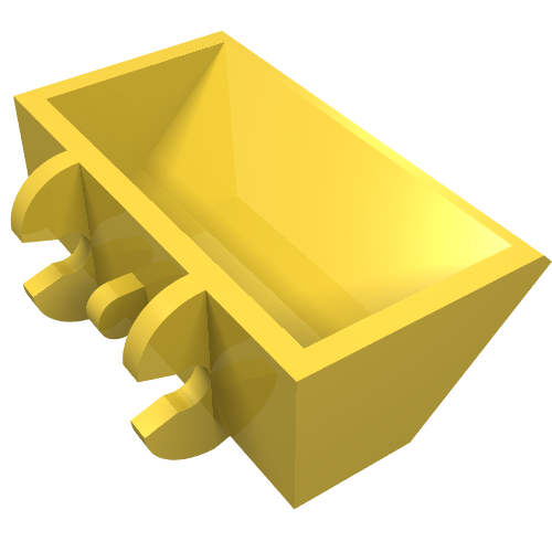 Construction Vehicle Bucket Smooth 2 x 4 x 1