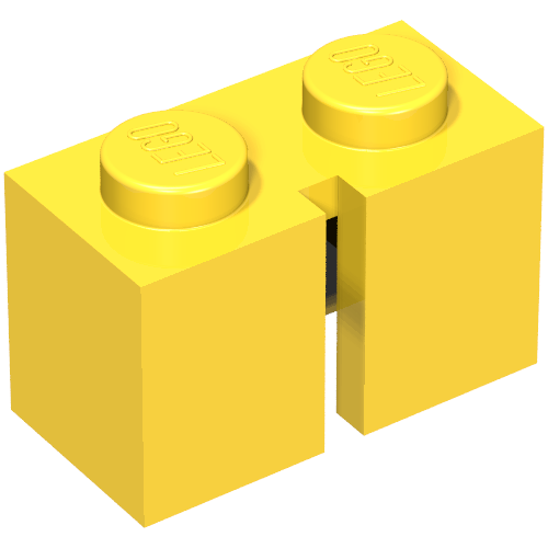 Brick 1 x 2 without Bottom Tube, Slotted (with 1 slot)