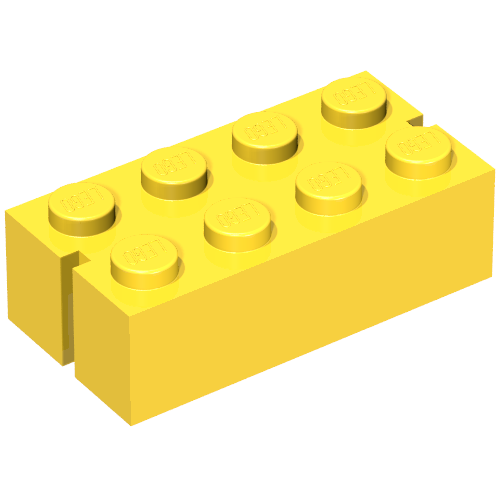 Brick 2 x 4 without Bottom Tubes, Slotted (with 2 slots)