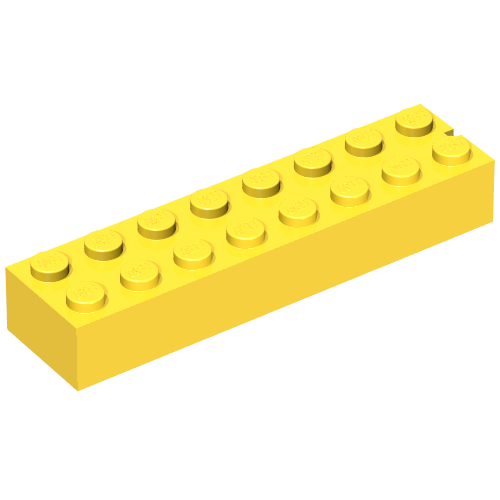 Brick 2 x 8 without Bottom Tubes, 1 End Slot