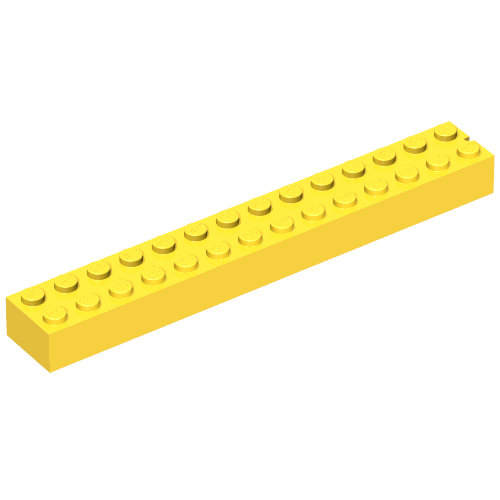 Brick 2 x 14 without Bottom Tubes, 1 End Slot