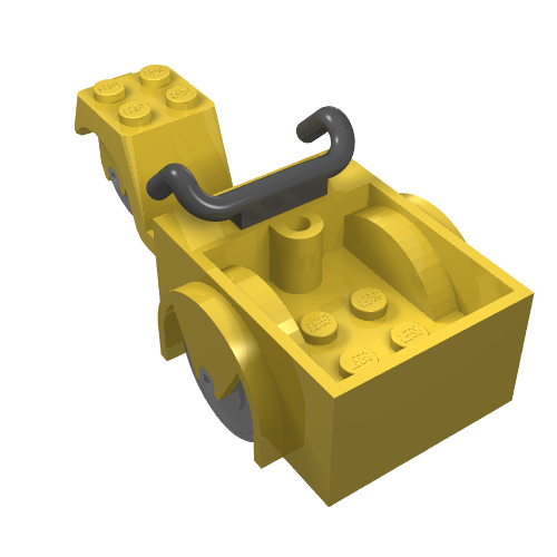 Fabuland Tricycle, 2 Front Wheels, Grey Wheels, Black Handlebars