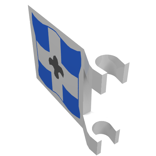 Flag 2 x 2 Square [Thin Clips] with Imperial Soldier Black Symbol over White Cross on Blue Background Print