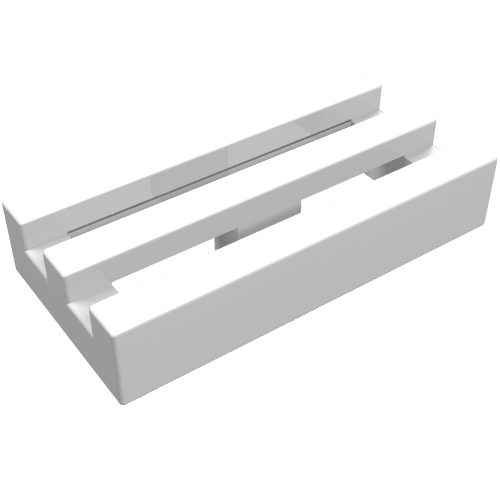 Tile Special 1 x 2 Grille without Bottom Groove