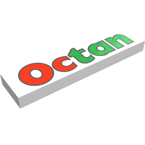 Tile 1 x 4 with 'Octan' Logo Print