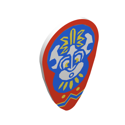 Shield Ovoid with Indigo Islanders Print