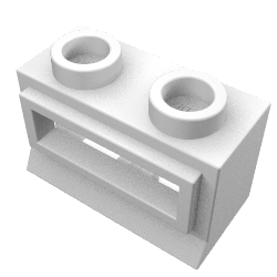 Window 1 x 2 x 1, Short Lip [with Glass]