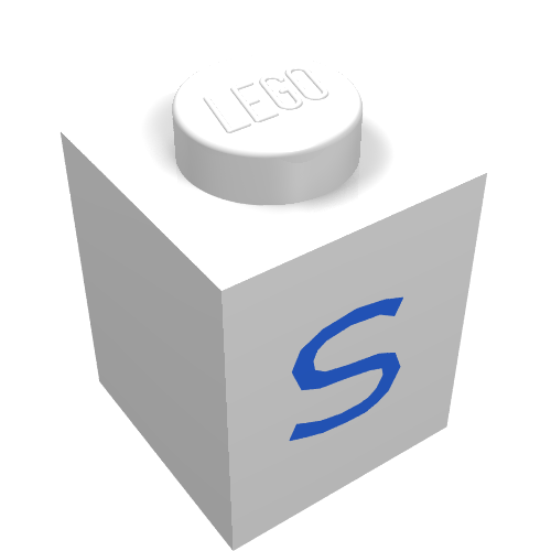 Brick 1 x 1 with Blue S Print